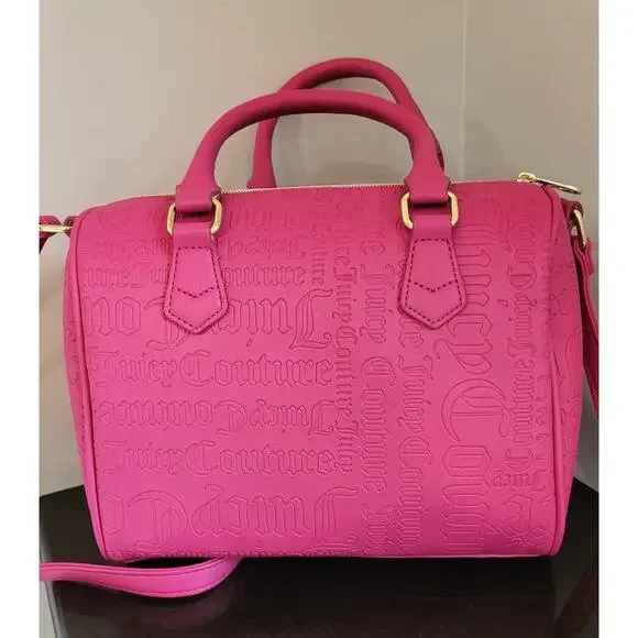 JUICY COUTURE Bag Speedy Satchel - Hot Pink & Matching Wristlet - Picture 5 of 16